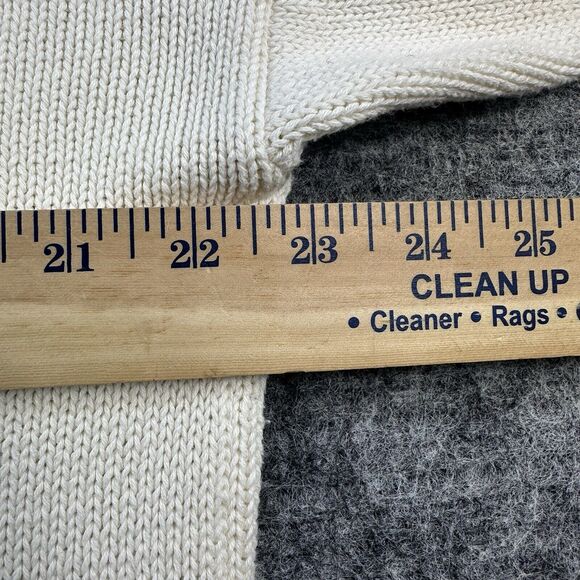 Vintage 90s Argyle Sweater Men Medium Cream Eddie Bauer - Picture 8 of 11